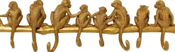 Wieszak ścienny Monkey Hook 70x22 cm złoty