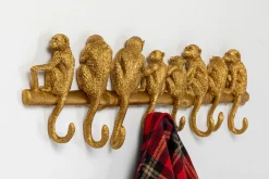 Wieszak ścienny Monkey Hook 70x22 cm złoty