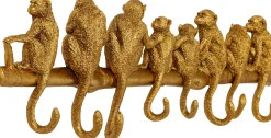 Wieszak ścienny Monkey Hook 70x22 cm złoty