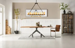 Witryna Kontor 187x97 cm szaro-drewniana