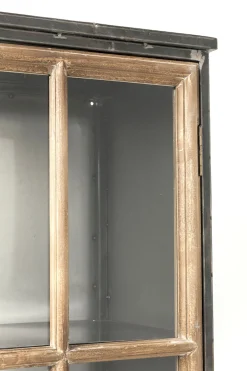 Witryna Kontor 187x97 cm szaro-drewniana
