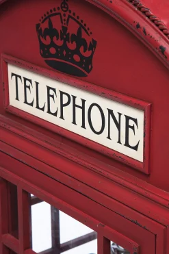 Witryna London Telephone 140x53 cm czerwona