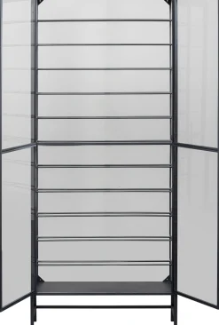 Witryna na wina loft 2-drzwiowa stal i szkło 75x180 cm
