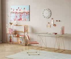 Zegar ścienny Leonardo Ø49 cm biało-złoty