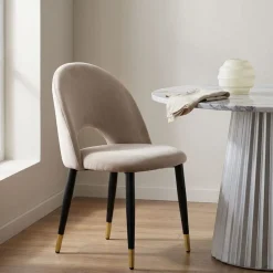 Zestaw dwóch krzeseł Iris Velvet 49x84 cm taupe