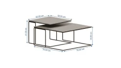 Zestaw dwóch stolików kawowych aluminium złoty i czarny