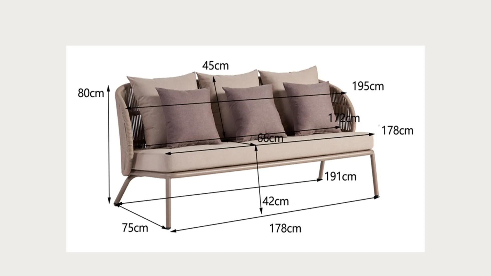 Zestaw ogrodowy Sicily kolor taupe