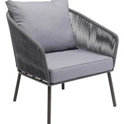 Zestaw ogrodowy szary 4-set sofa, stolik i 2 fotele